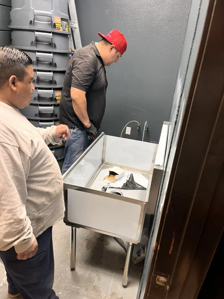 Commercial plumbing and sink installation in Houston
